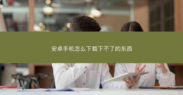 安卓手机怎么下载下不了的东西