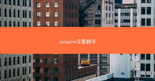 galgame设置翻译