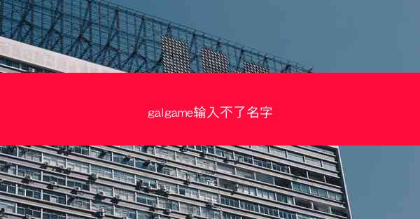 galgame输入不了名字