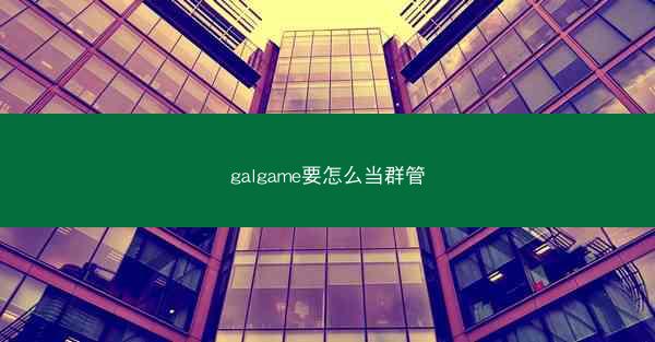 galgame要怎么当群管