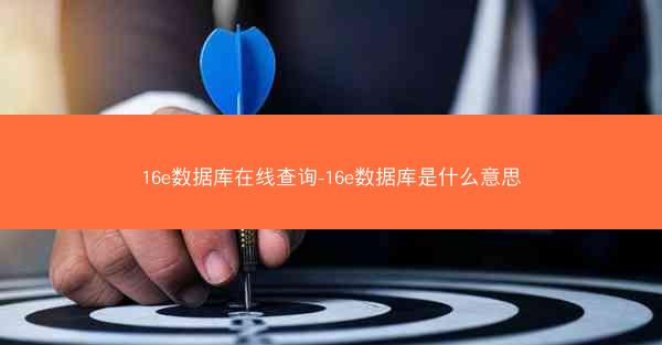 16e数据库在线查询-16e数据库是什么意思