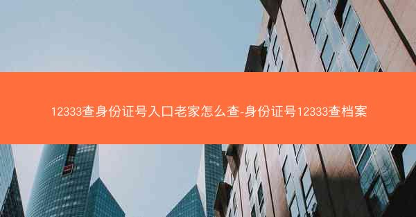 12333查身份证号入口老家怎么查-身份证号12333查档案