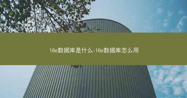 16e数据库是什么-16e数据库怎么用