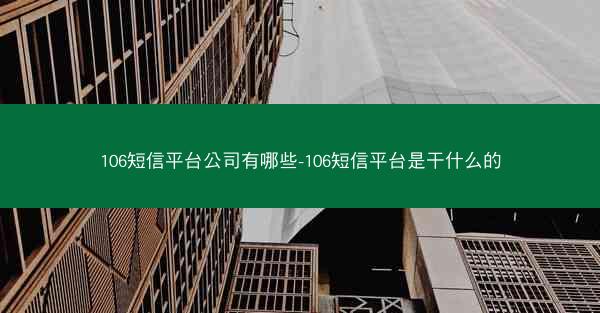 106短信平台公司有哪些-106短信平台是干什么的
