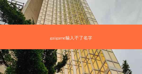 galgame输入不了名字
