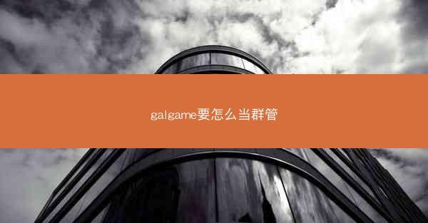 galgame要怎么当群管