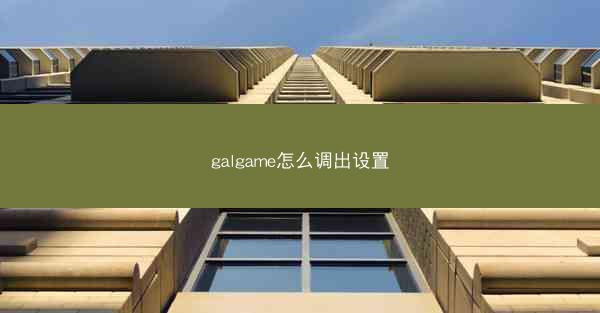 galgame怎么调出设置