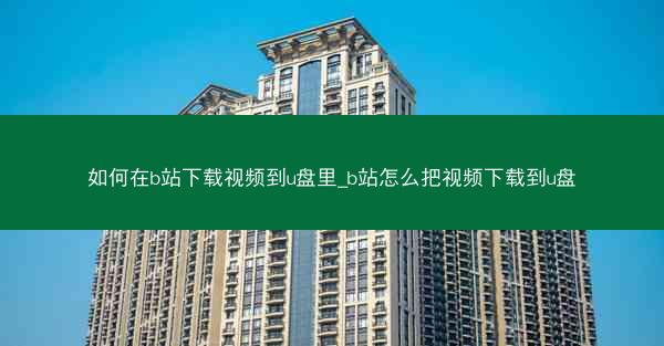 如何在b站下载视频到u盘里_b站怎么把视频下载到u盘