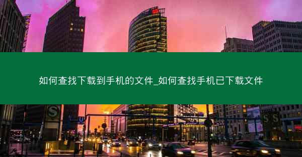 如何查找下载到手机的文件_如何查找手机已下载文件