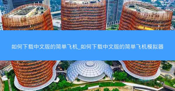 如何下载中文版的简单飞机_如何下载中文版的简单飞机模拟器