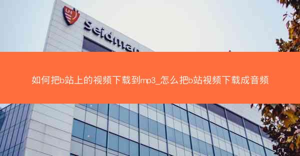如何把b站上的视频下载到mp3_怎么把b站视频下载成音频
