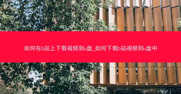 如何在b站上下载视频到u盘_如何下载b站视频到u盘中