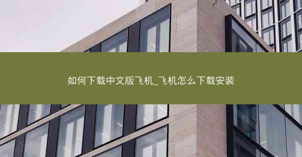 如何下载中文版飞机_飞机怎么下载安装