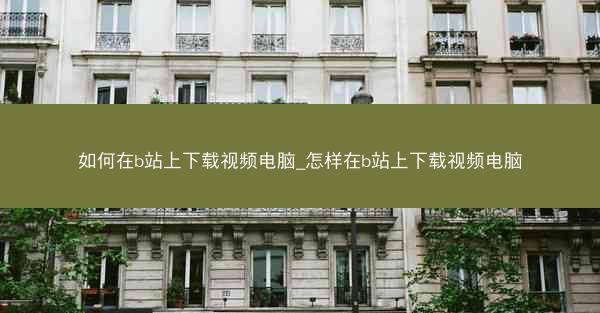 如何在b站上下载视频电脑_怎样在b站上下载视频电脑