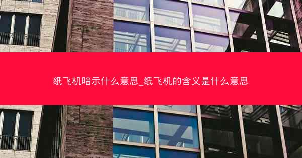 纸飞机暗示什么意思_纸飞机的含义是什么意思
