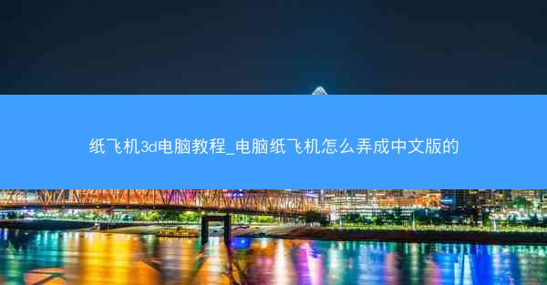 纸飞机3d电脑教程_电脑纸飞机怎么弄成中文版的