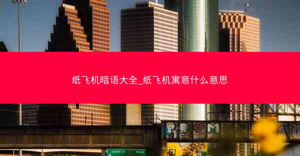 纸飞机暗语大全_纸飞机寓意什么意思