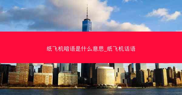 纸飞机暗语是什么意思_纸飞机话语