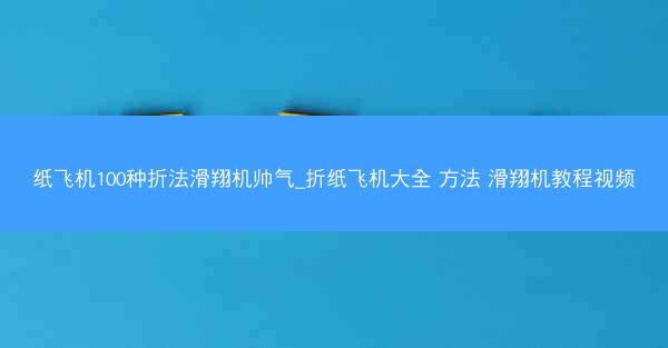 纸飞机100种折法滑翔机帅气_折纸飞机大全 方法 滑翔机教程视频
