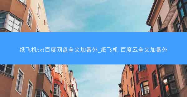 纸飞机txt百度网盘全文加番外_纸飞机 百度云全文加番外