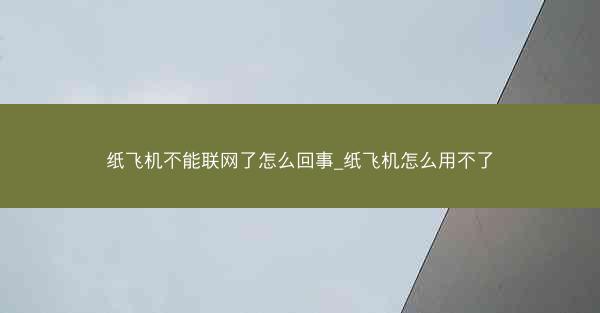 纸飞机不能联网了怎么回事_纸飞机怎么用不了