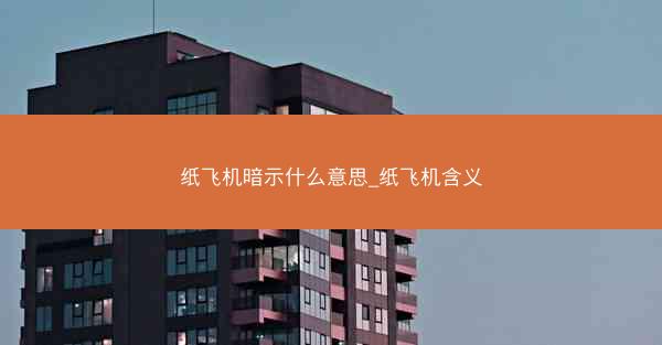 纸飞机暗示什么意思_纸飞机含义