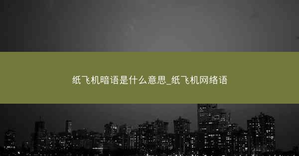 纸飞机暗语是什么意思_纸飞机网络语