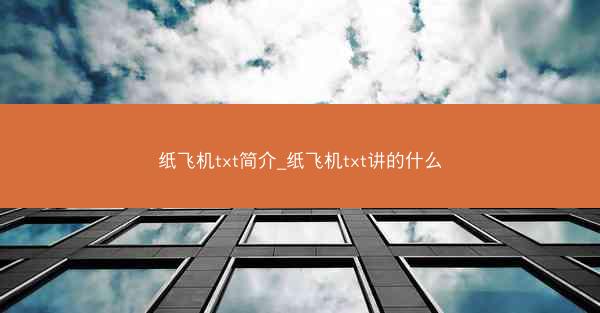 纸飞机txt简介_纸飞机txt讲的什么