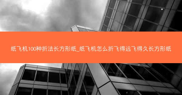 纸飞机100种折法长方形纸_纸飞机怎么折飞得远飞得久长方形纸