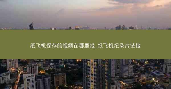 纸飞机保存的视频在哪里找_纸飞机纪录片链接